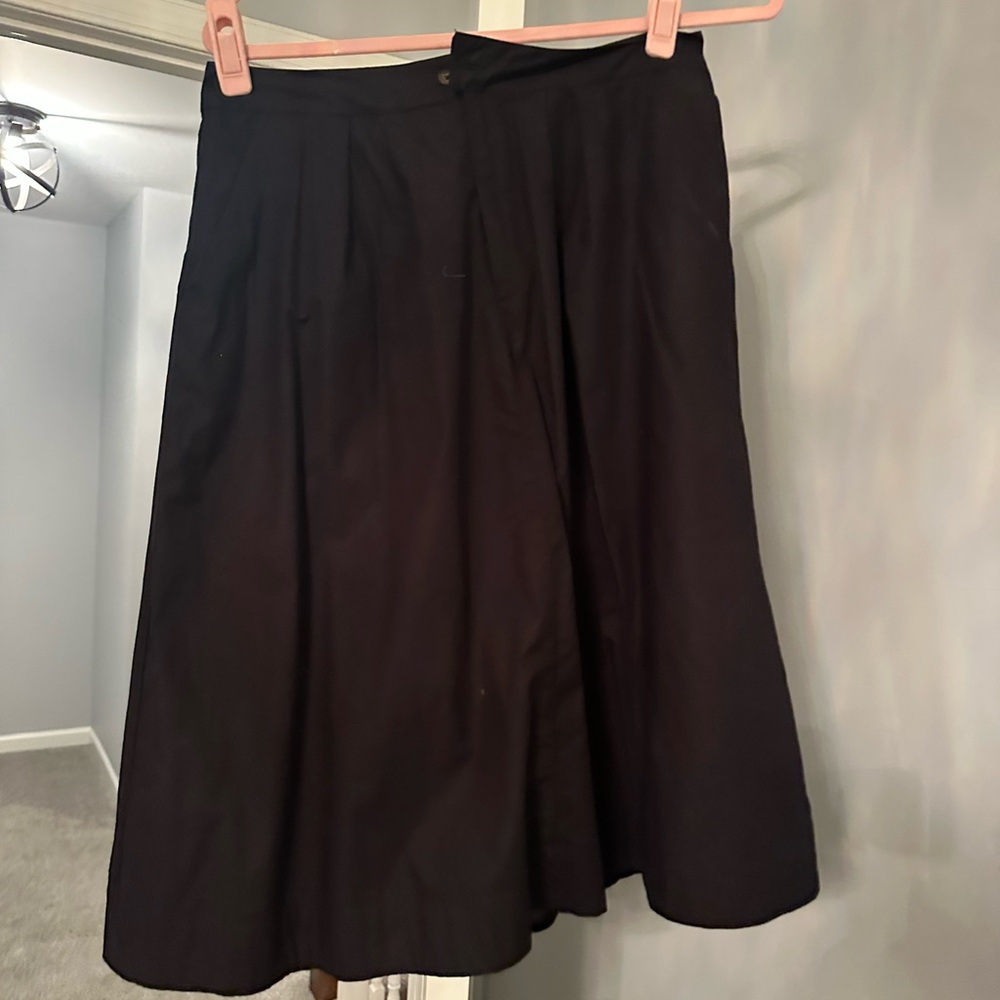 Anthropologie Black A-Line Midi Skirt